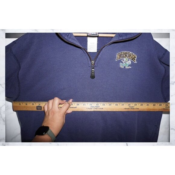Vintage Notre Dame Pro Player Quarter Zip Sweatshirt – Size Medium Classic navy - Picture 15 of 16